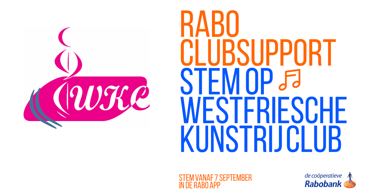 Rabo ClubSupport, stem van 7 tot en met 29 september, met het logo van de Westfriesche Kunstrij Club